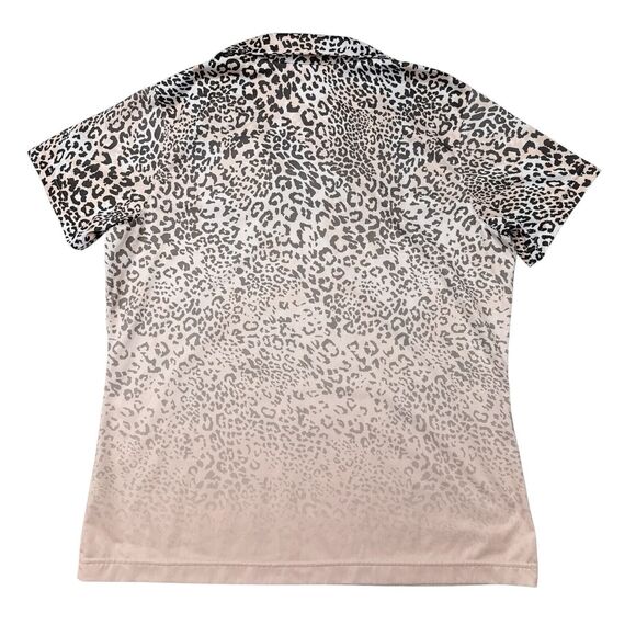 Kate‎ Lord Golf Top Size Large Pink Leopard Print Tennis Saddlebrook Resort Polo - Picture 2 of 11